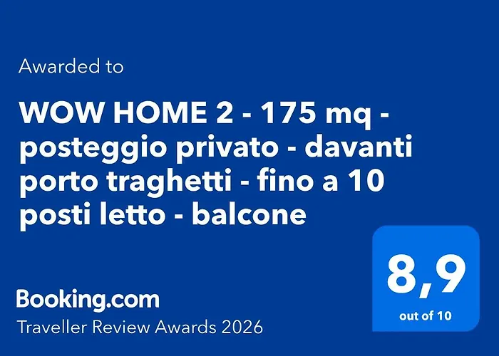 Wow 2 - 175 Mq - Posteggio Privato - Davanti Porto Traghetti - Fino A 10 Posti Letto - Balcone